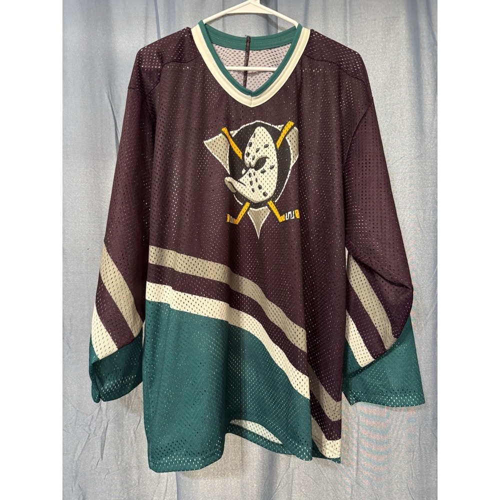 Vintage Disney Anaheim Mighty Ducks Large CCM Mesh Hockey Shirt 1993